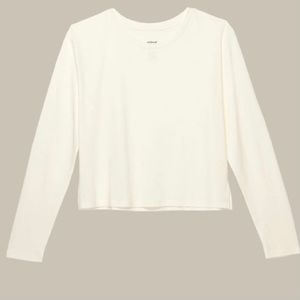 Girlfriend Collective White Leila Long Sleeve Tee